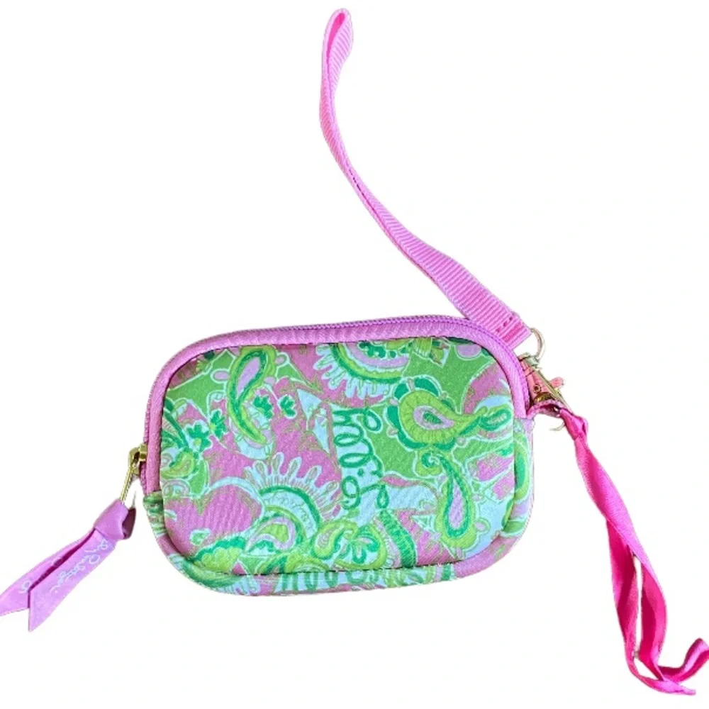 LILLY PULITZER - Dirty Shirley Green Floral Silky Tech Case Wristlet MakeUp